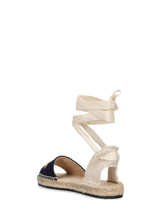 Versace   Logo embroidered espadrille sandals 