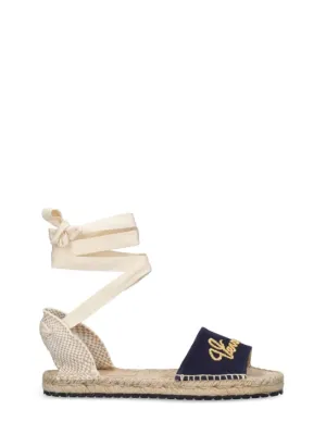 Versace   Logo embroidered espadrille sandals 