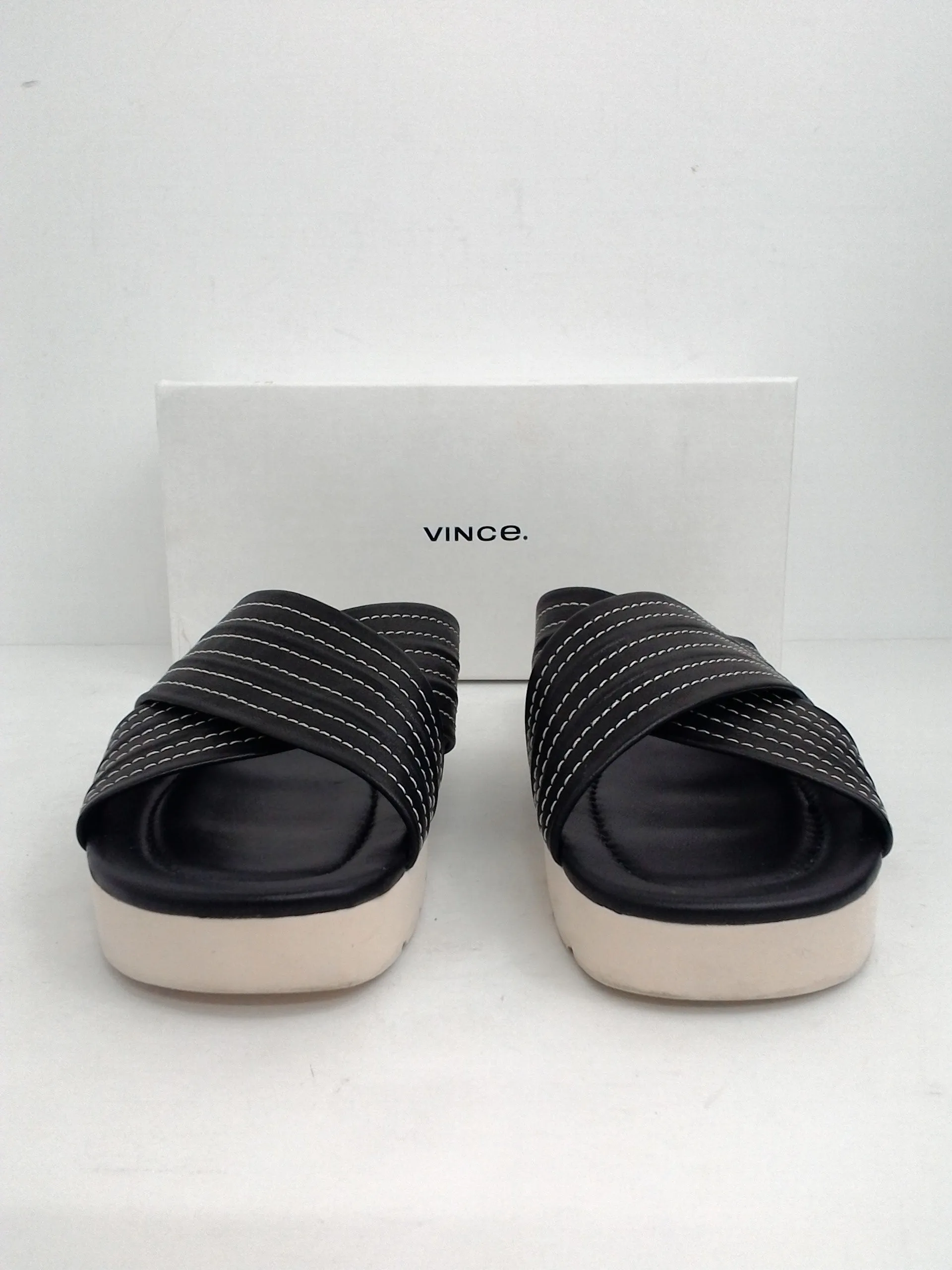 Vince Women's Camden Black Leather Sandal Size 9 M