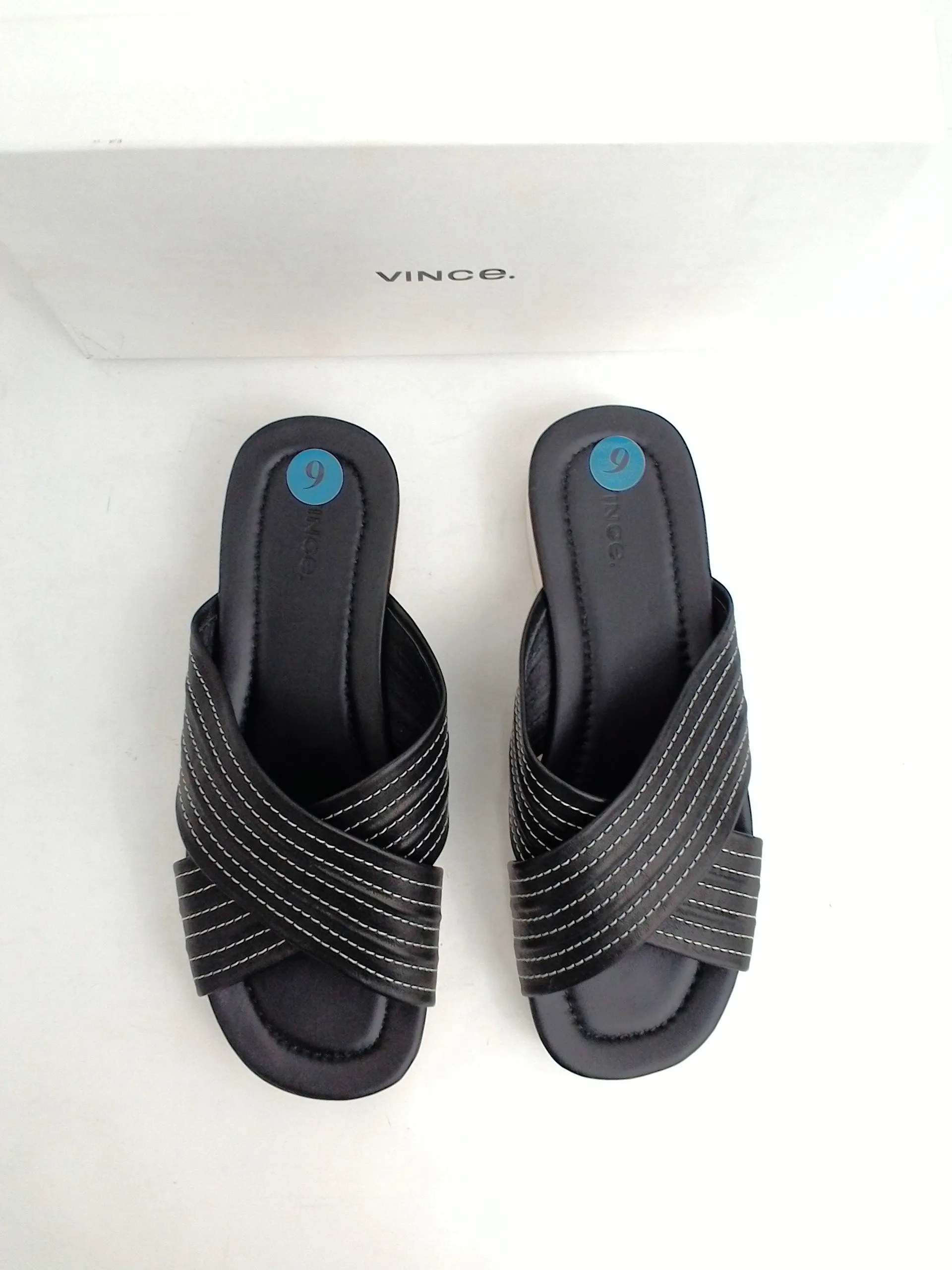 Vince Women's Camden Black Leather Sandal Size 9 M