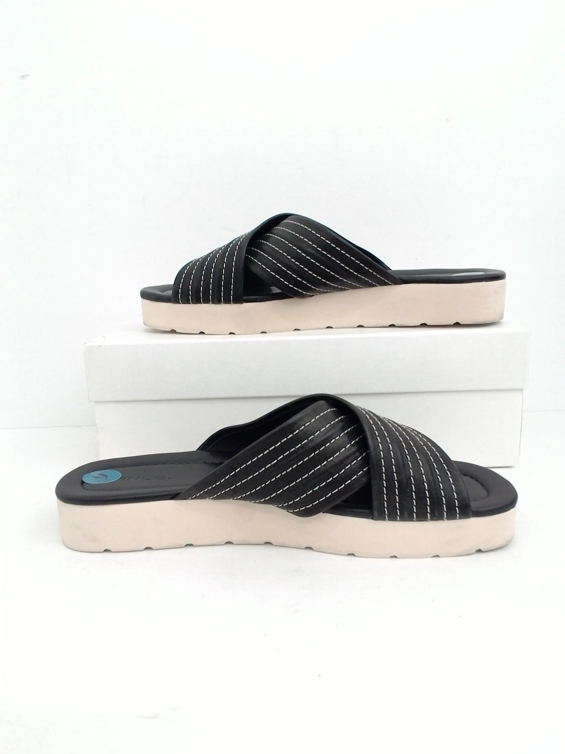 Vince Women's Camden Black Leather Sandal Size 9 M