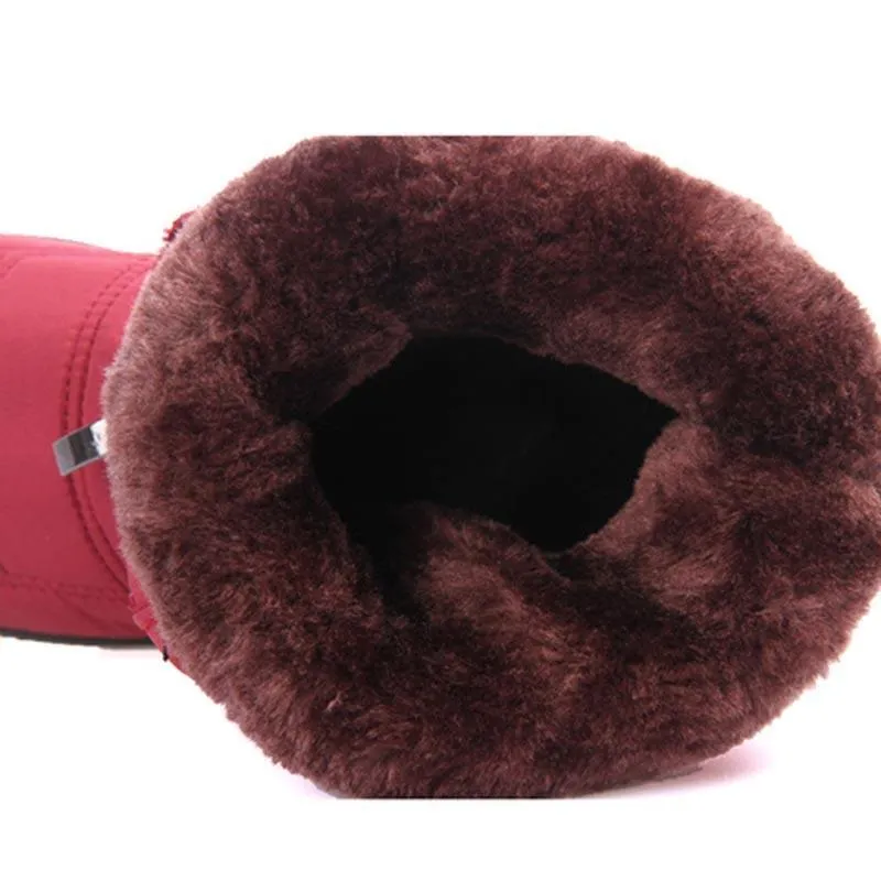 Waterproof fur lining snow boots anti-slip women's winter boots