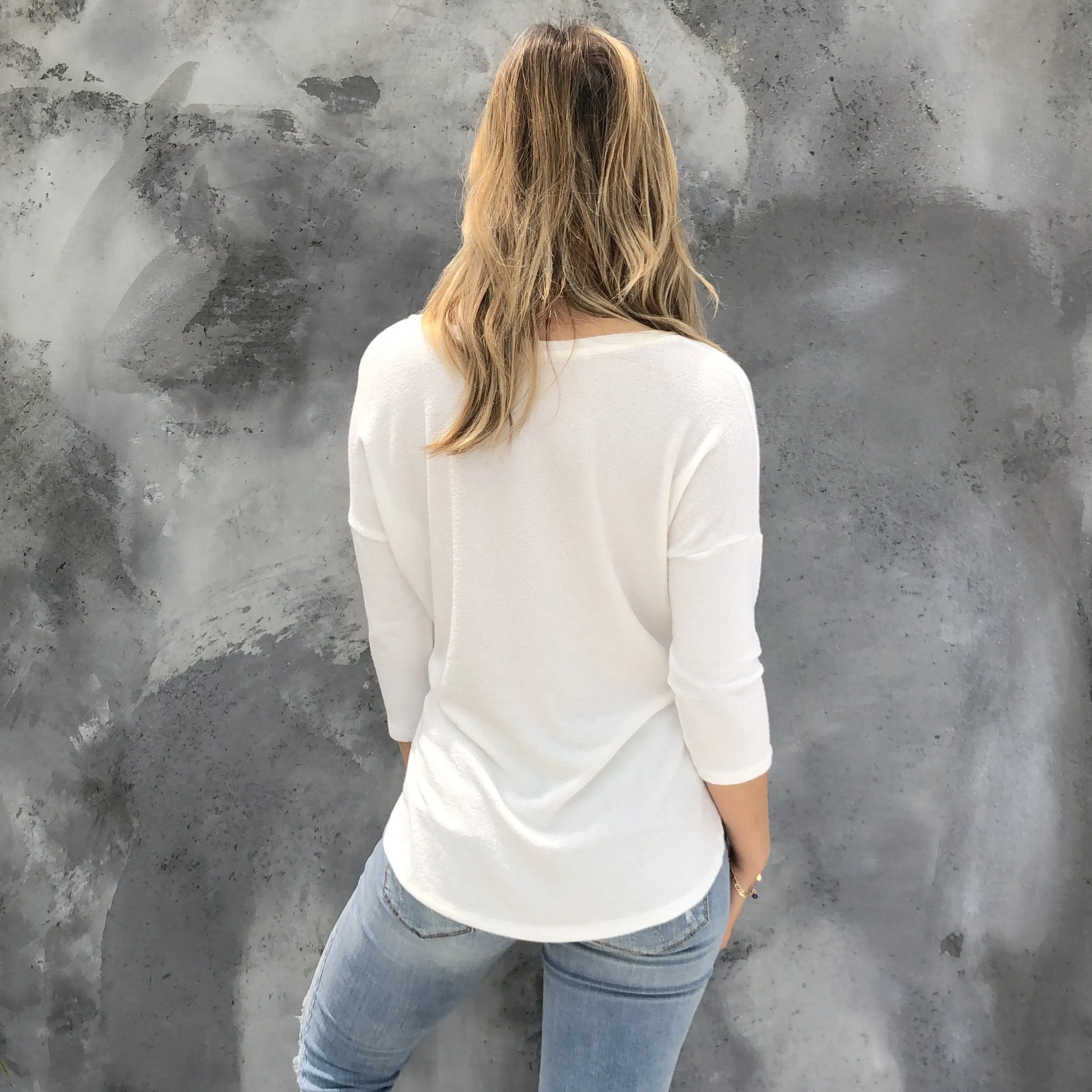 Well Rounded White Knit Top