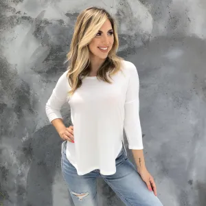 Well Rounded White Knit Top