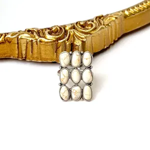 Western Nine Stone Stretchy Ring in Ivory