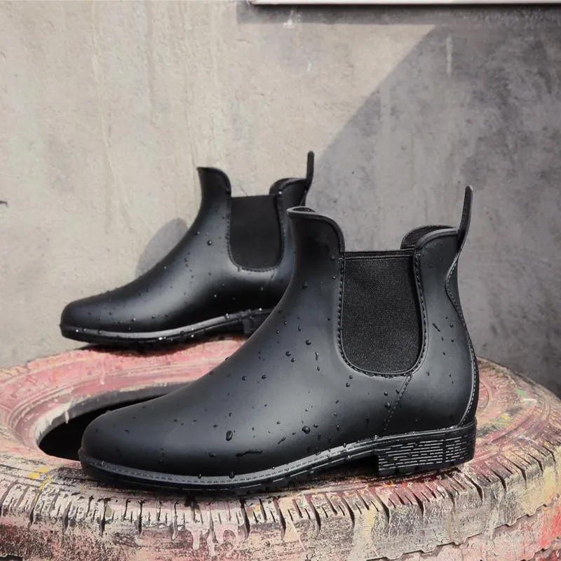 Women low heel short ankle antiskid rain chelsea boots