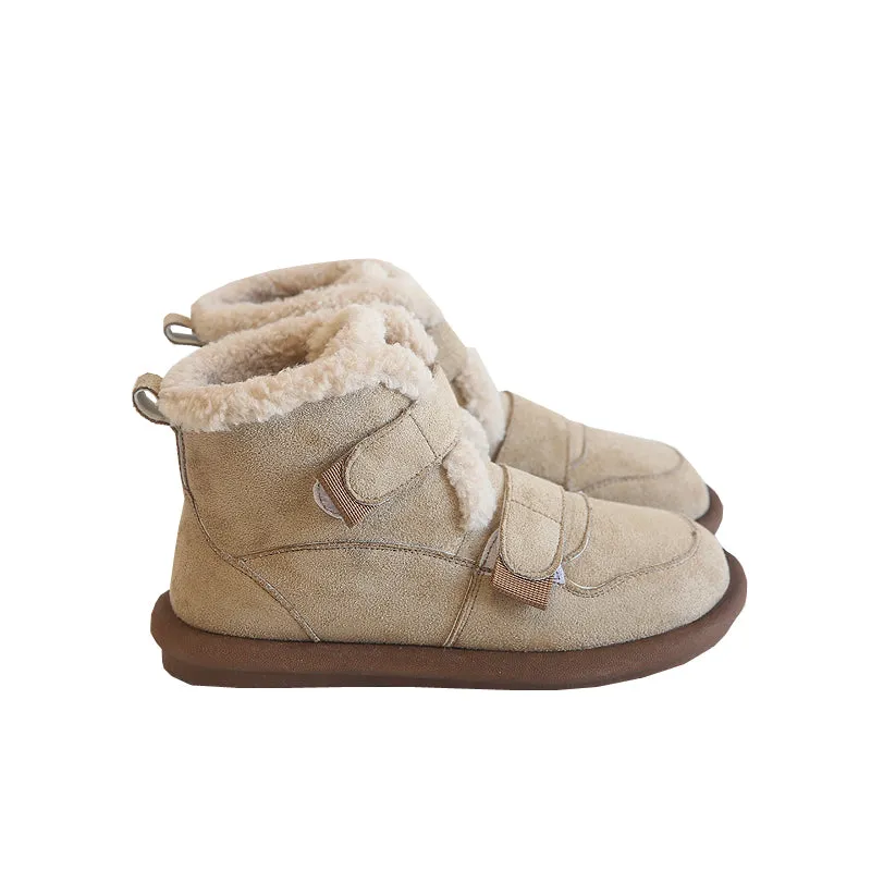 Women Retro Suede Casual Flat Snow Boots