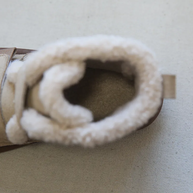 Women Retro Suede Casual Flat Snow Boots