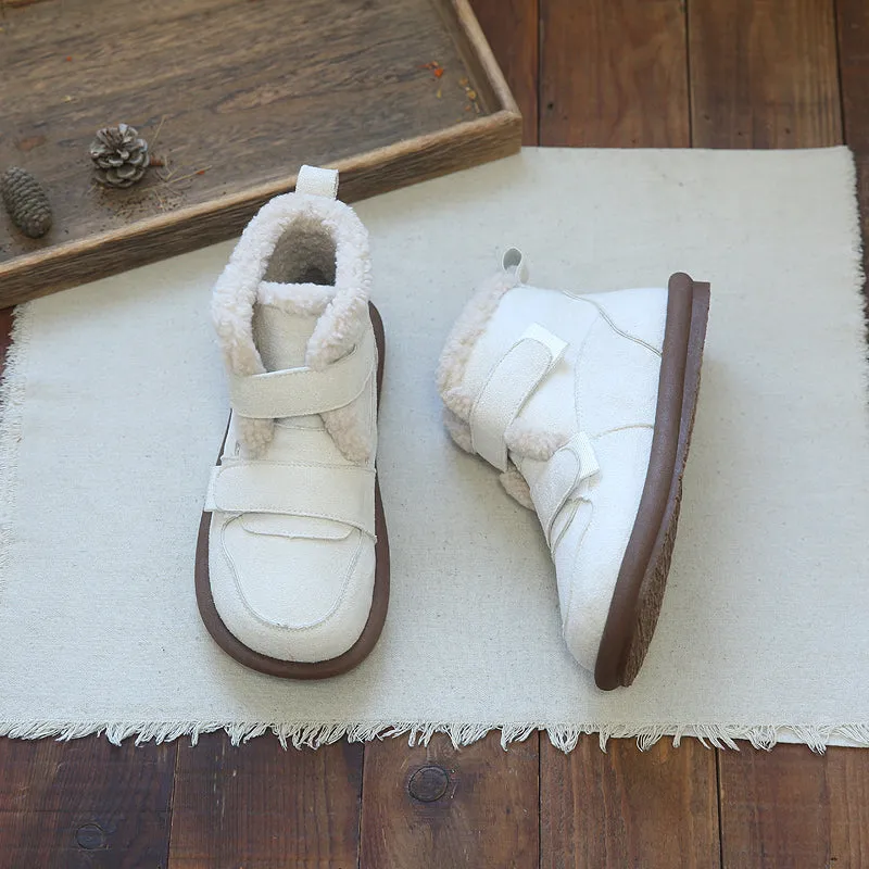 Women Retro Suede Casual Flat Snow Boots