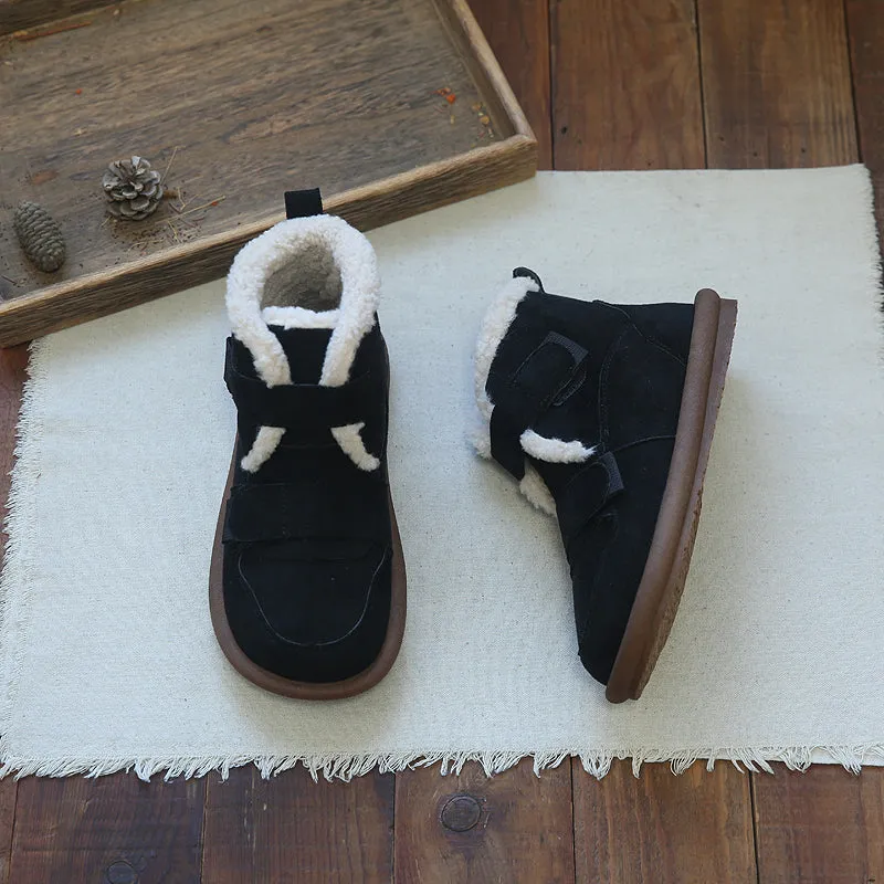 Women Retro Suede Casual Flat Snow Boots