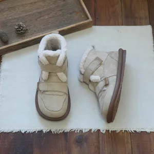 Women Retro Suede Casual Flat Snow Boots