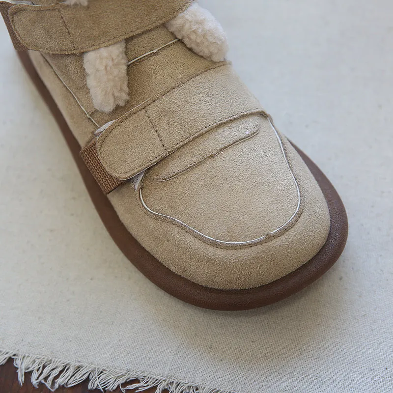 Women Retro Suede Casual Flat Snow Boots