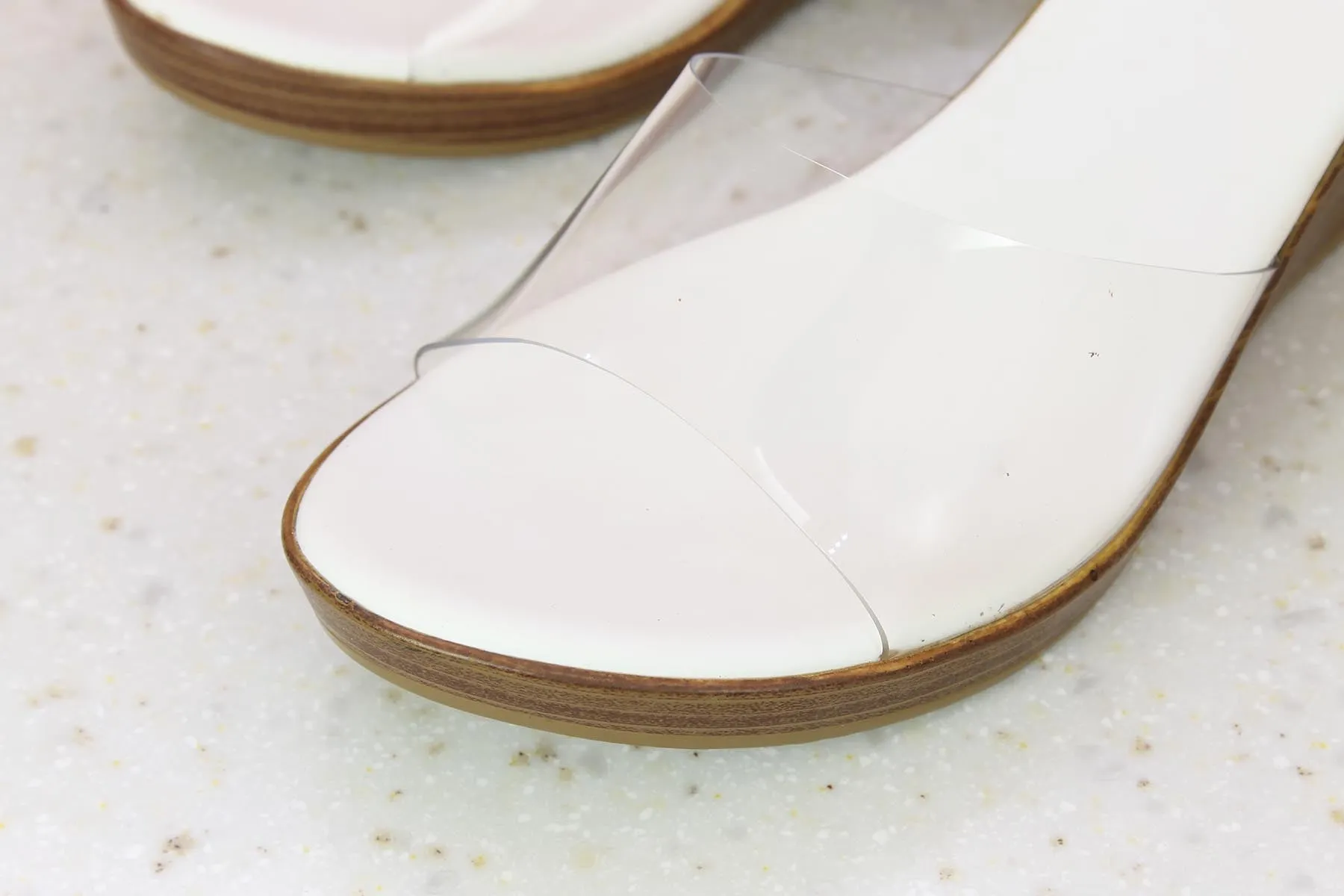 Women White Transparent Wedge Sandals