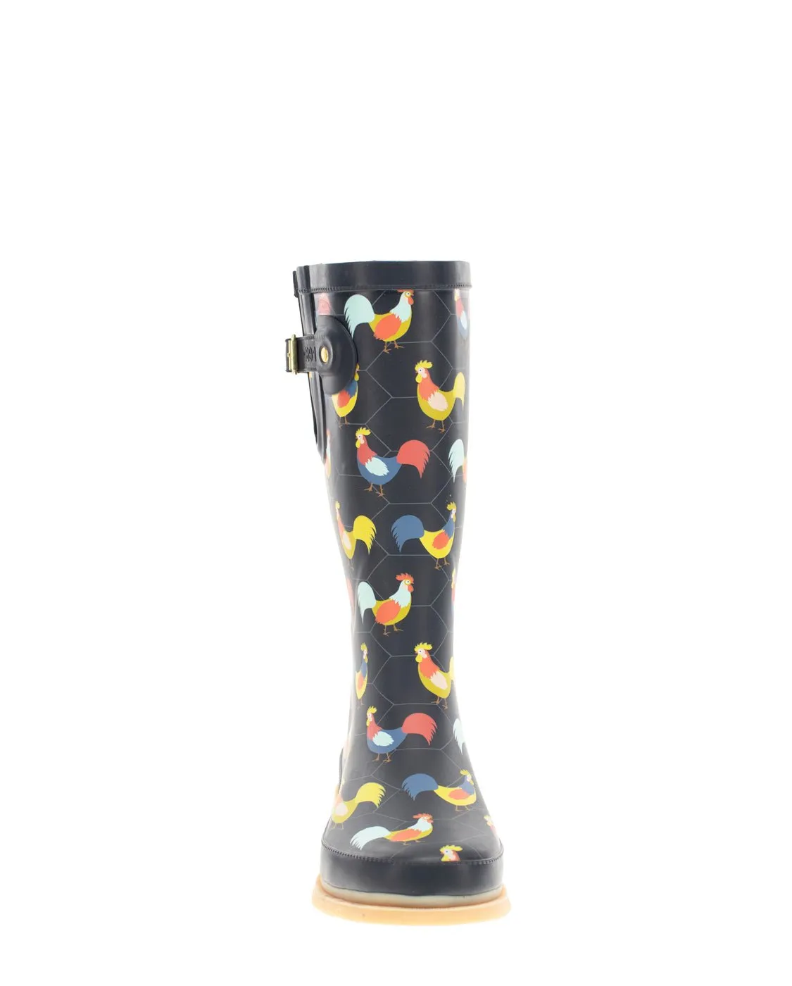 Women's Chicken Plaid Tall Rain Boot - Charcoal