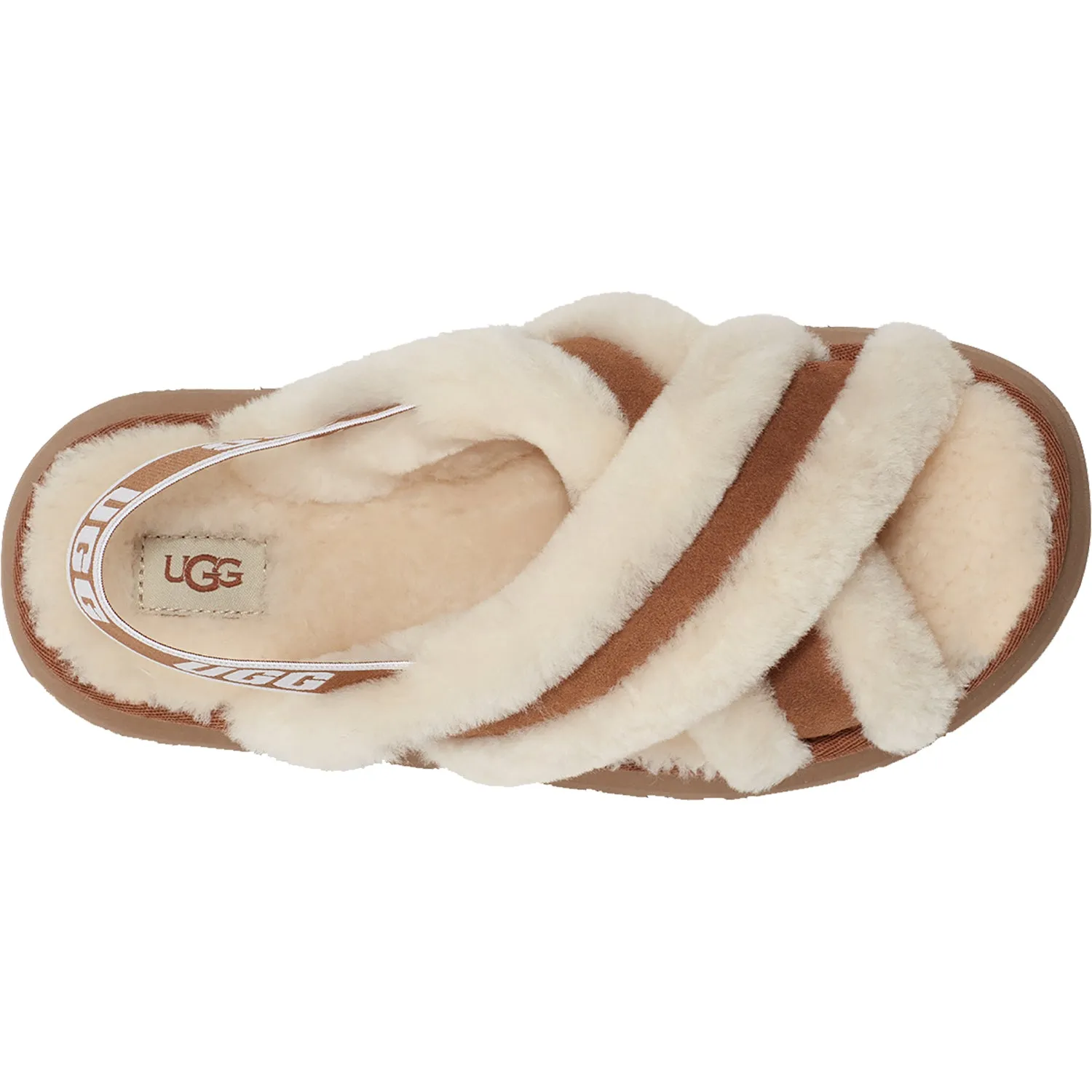 Women's UGG Disco Cross Slide Chestnut Sheepskin