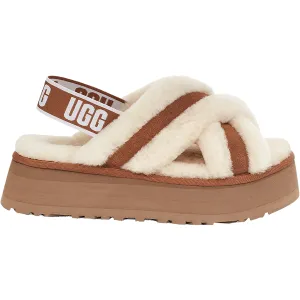 Women's UGG Disco Cross Slide Chestnut Sheepskin