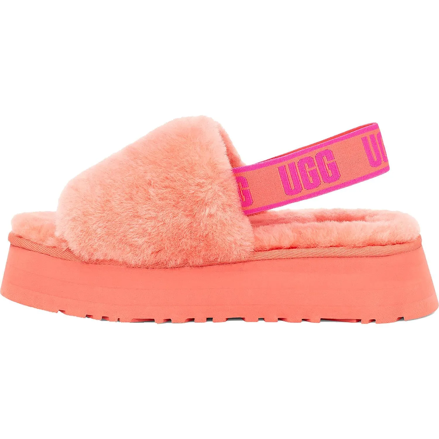 Women's UGG Disco Slide Vibrant Coral Sheepskin