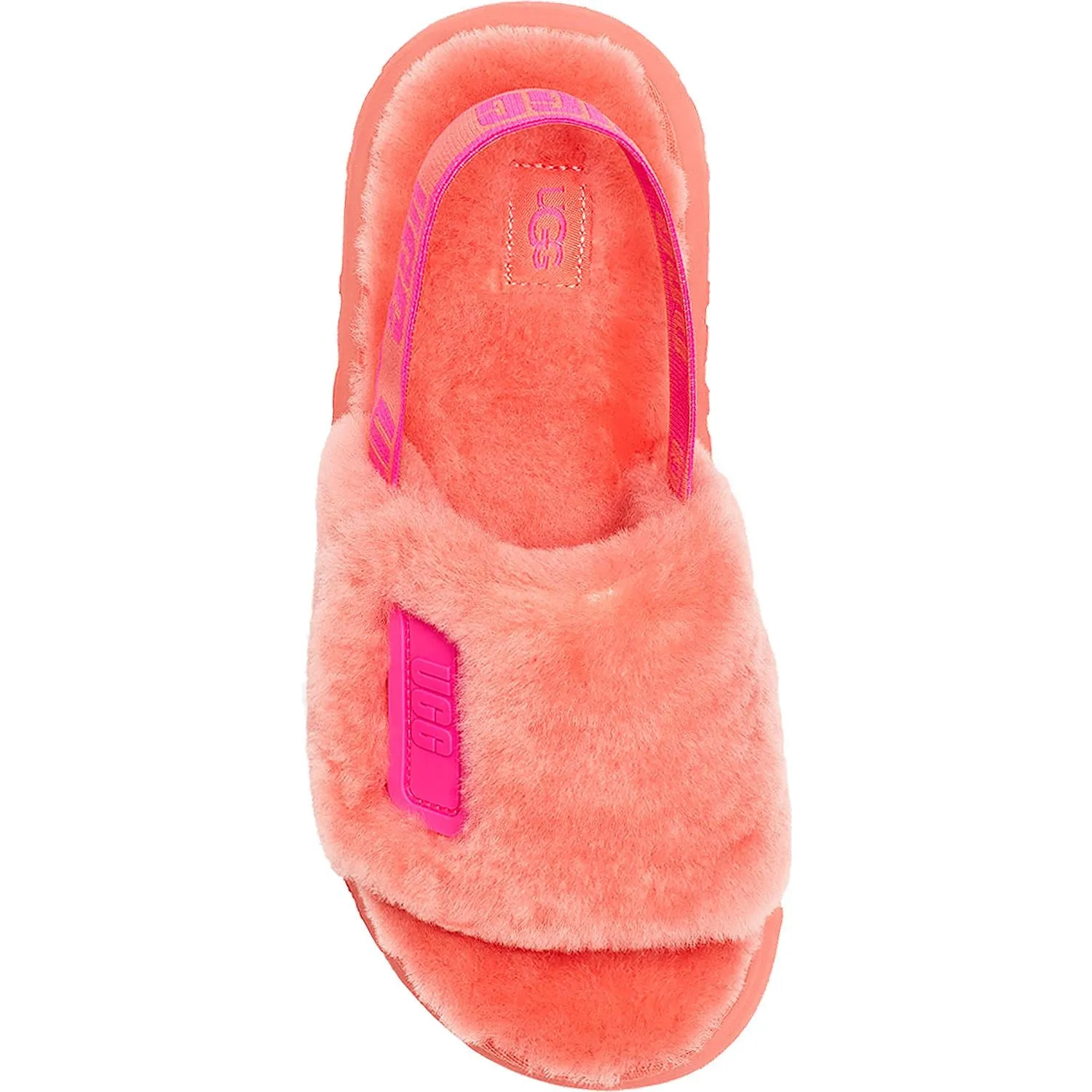 Women's UGG Disco Slide Vibrant Coral Sheepskin