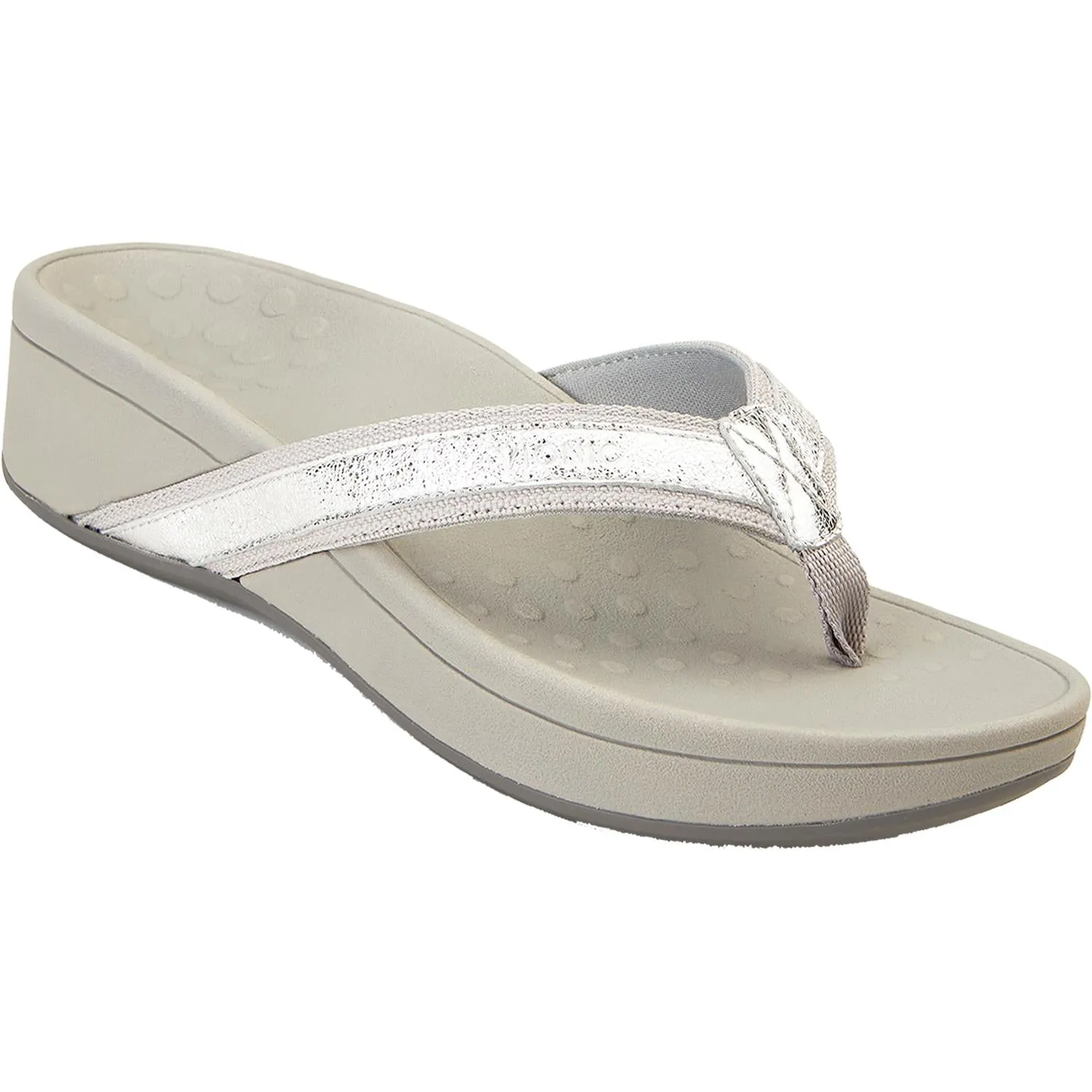 Women's Vionic High Tide Silver Metallic Leather