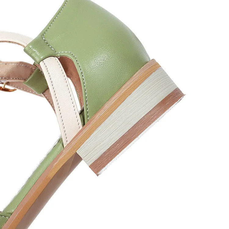 Women's's Lolita Round Toe Butterfly Knot Hollow Out Flat Sandals