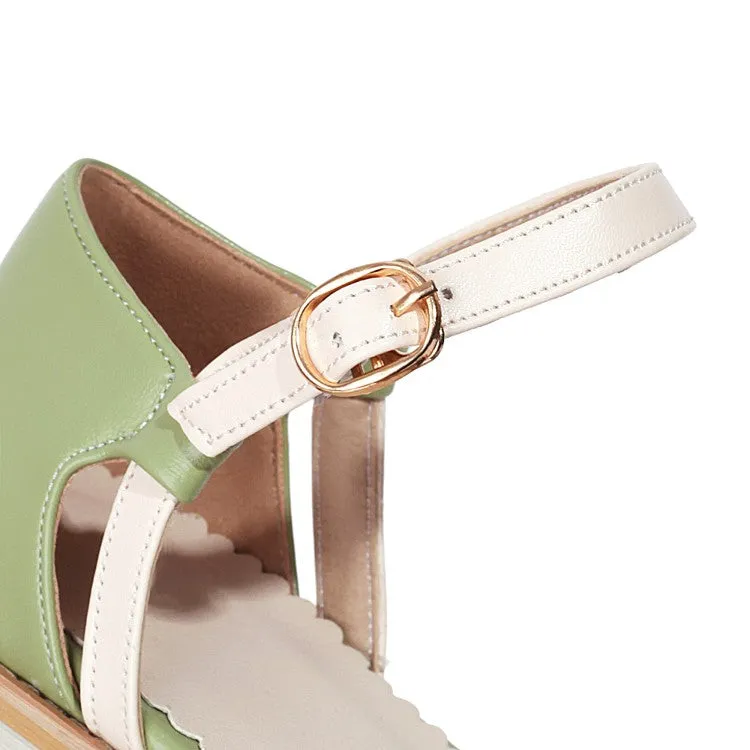Women's's Lolita Round Toe Butterfly Knot Hollow Out Flat Sandals