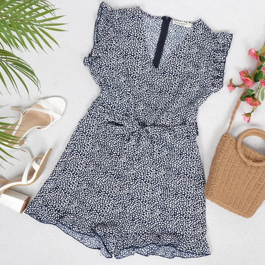 Zip Back Animal Print Romper