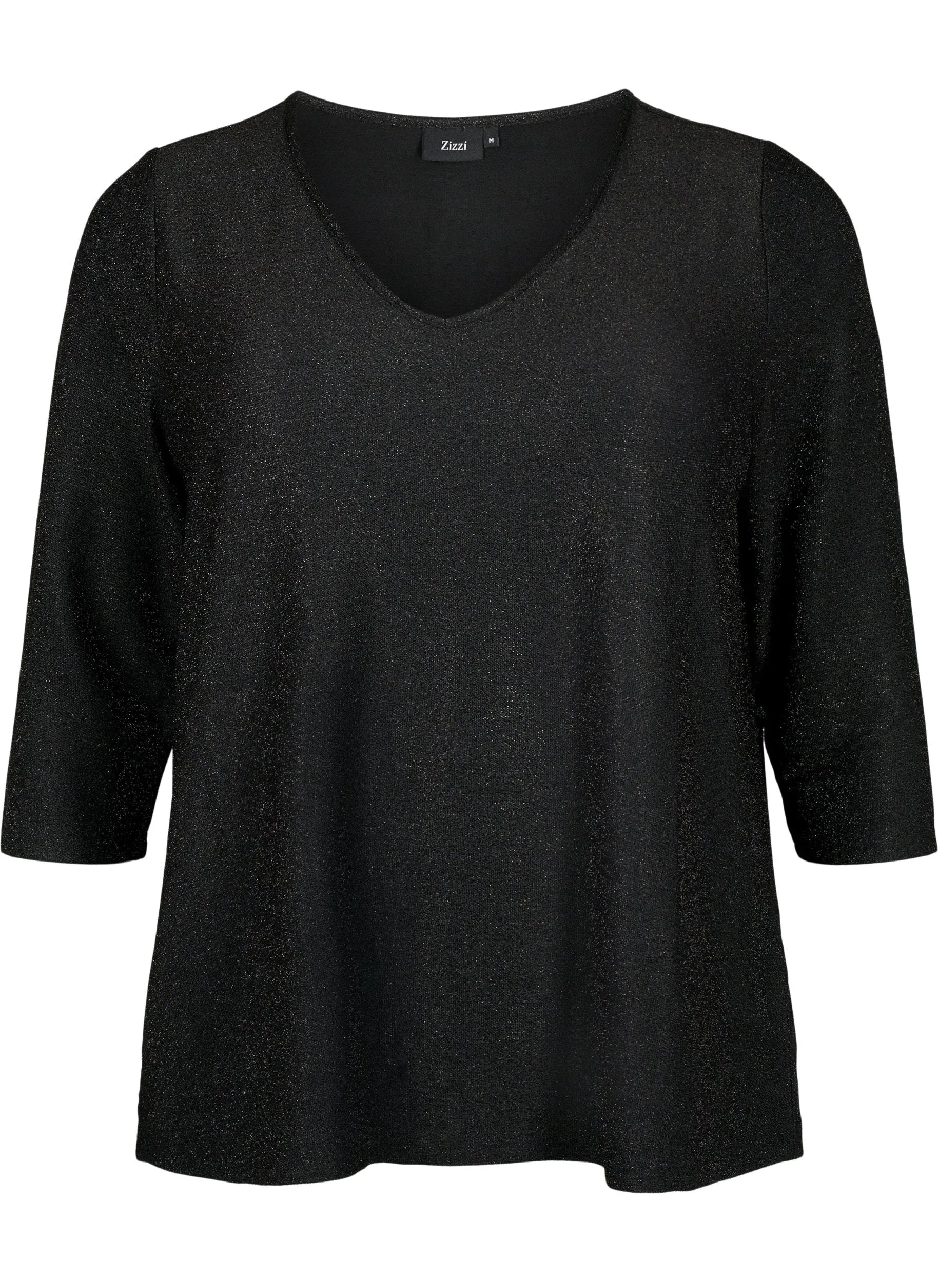 Zizzi Dania Sparkle Top in Black